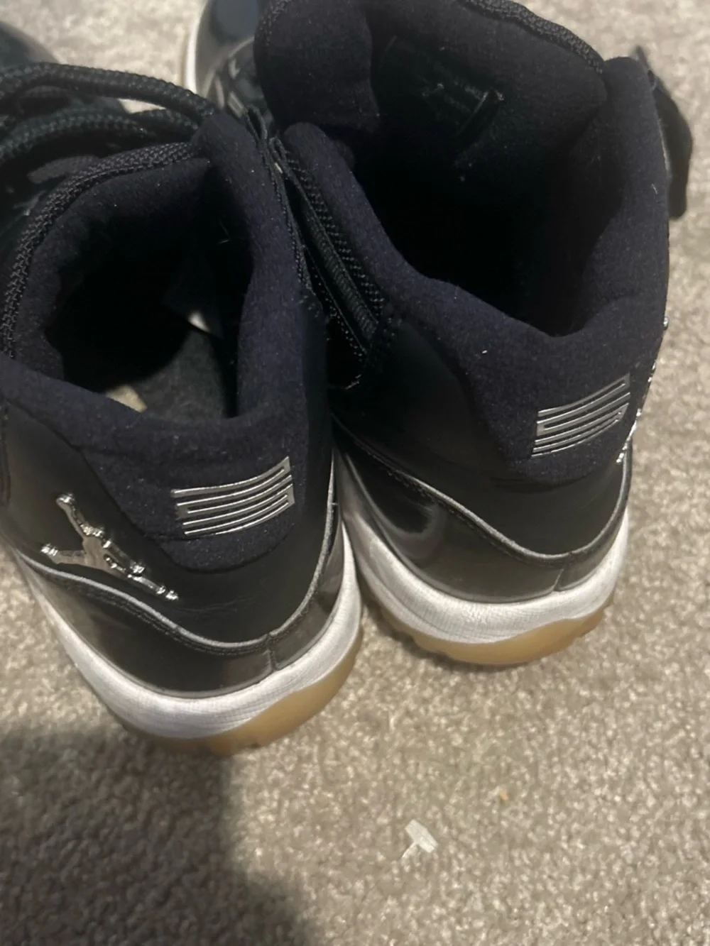 Jordan Men's Black and Gum Basketball Sneakers